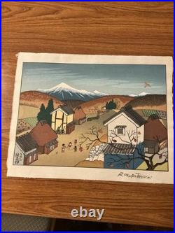 Rokuro Taniuchi Jump Rope Japanese Woodblock Print Authentic Vintage Artwork