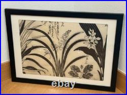 Ryotaro Uchiyama Japanese Woodblock Print Orchid Edo Authentic 1829