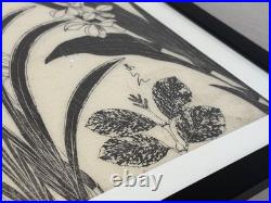 Ryotaro Uchiyama Japanese Woodblock Print Orchid Edo Authentic 1829