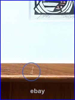 SADAO WATANABE Japanese Bible Woodblock Original Framed Signed 1995 SHARING