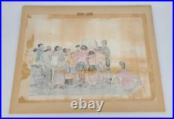 SANZO WADA A STORY TELLER JAPANESE WOODBLOCK (Printed 1950 by Kyoto-Hanga-In)