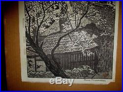 SHIRO KASAMATSU-Japanese Woodblock Print-PLUM TREES AT YOSHINO-1959