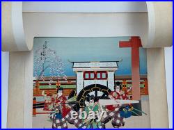 Sadanobu Hasegawa III Vintage Woodblock Print 3 Warriors Kabuki Theater Japan