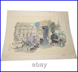 Sanzo Wada Coal Vendor Woodblock Print Occupations of Showa Japan