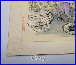 Sanzo Wada Coal Vendor Woodblock Print Occupations of Showa Japan