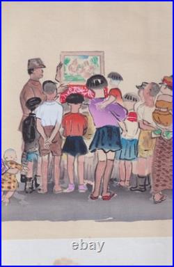 Sanzo Wada Story Teller Woodblock Print Occupations of Showa Japan kamishibai