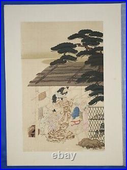 Sculptor Of Buddah Image Woodblock Print By Fujiwara Takakane