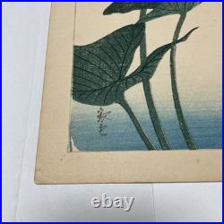 Shakuyuki Japanese Woodblock Print Quail Meiji-Taisho Authentic