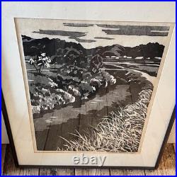 Shigeo Tochimoto Woodblock Print Landscape Jukan Daisen Framed Japan Art