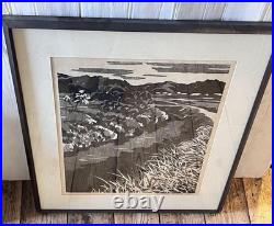 Shigeo Tochimoto Woodblock Print Landscape Jukan Daisen Framed Japan Art