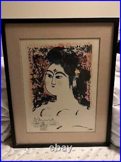 Shiko Munakata Rare 1973 MCM Japanese Woodblock Print Head Of A Woman