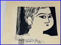 Shiko Munakata Woodblock Print Okubi No Fence