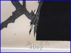 Shinichi Takahashi Old Pine Woodblock Print Signed Framed Asian Antique