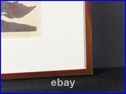 Shinichi Takahashi Old Pine Woodblock Print Signed Framed Asian Antique
