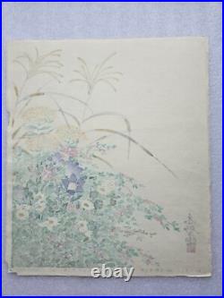 Shinpyo Katsuta Japanese Woodblock Print Autumn Flowers #2
