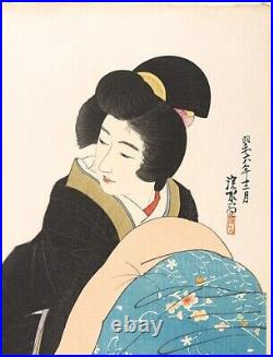 Shinsui Ito Japanese Woodblock print Kimono Ukiyoe Modern Beauties Kotatsu 1931