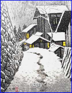 Shiro Kasamatsu Minakami Snow Shin-Hanga Japanese Woodblock Print Landscape