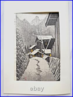 Shiro Kasamatsu Minakami Snow Shin-Hanga Japanese Woodblock Print Landscape