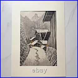 Shiro Kasamatsu Minakami Snow Shin-Hanga Japanese Woodblock Print Landscape