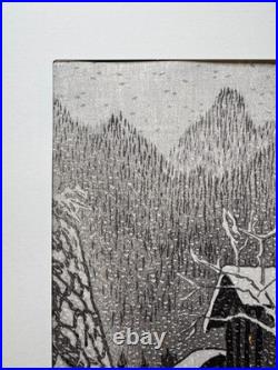 Shiro Kasamatsu Minakami Snow Shin-Hanga Japanese Woodblock Print Landscape