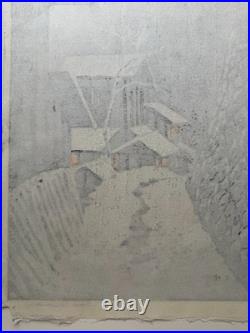 Shiro Kasamatsu Minakami Snow Shin-Hanga Japanese Woodblock Print Landscape