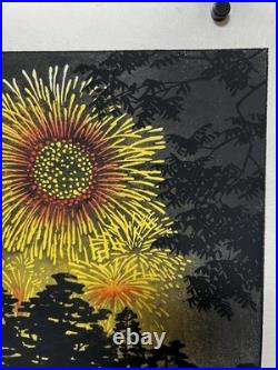 Shiro Kasamatsu Summer Night Fireworks Japanese Woodblock Print Shin Hanga