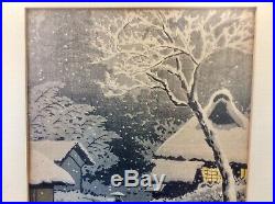 Shiro Kasamatsu Woodblock 1940s Twilight In Snow