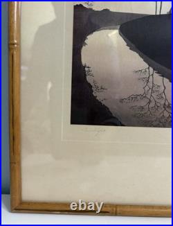 Shoda Koho Canal in Moonlight Japanese Woodblock Artist Signed Landscape