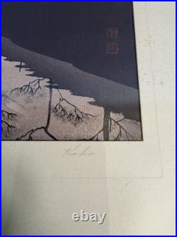 Shoda Koho Canal in Moonlight Japanese Woodblock Artist Signed Landscape