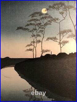 Shoda Koho, Moonlight, Japanese original handmade woodblock print