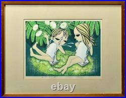 Shuzo Ikeda Woodblock Print 1984 White Swing June Framed Art 41.5cm x 53cm