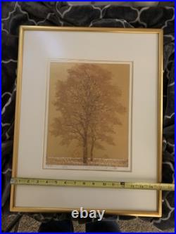 Signed 12/200 Tree Scene 111 Woodblock by Hajime Namiki (b. 1947) Japanese