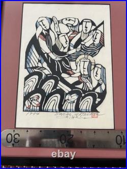 Signed framed Sadao Watanabe Japanese Woodblock Print 1974-very nice