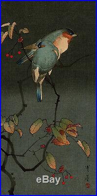 TAKAHASHI SHOTEI,'LOVE BIRDS', Japanese woodblock print, c. 1915