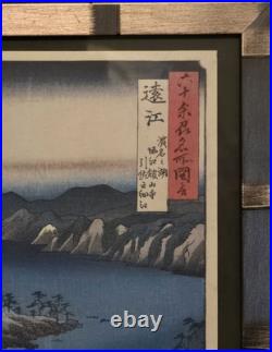 TOTOMI Province Utagawa Hiroshige Japanese Woodblock Framed Art Print 18×15 VTG