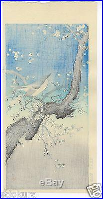 TSUCHIYA KOITSU JAPANESE Hand Printed Woodblock Print Nightingale