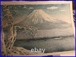 TSUCHIYA KOITSU Japanese Woodblock Print Art Lake Yamanaka Landscape 1939