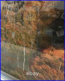 Tadashi Kobayashi Woodblock Print Late Autumn Mount Fuji Landscape Original