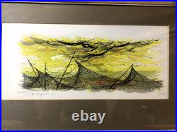 Tadashi Nakayama woodblock print 15 x 7inches signed in pencil 30/30 1957