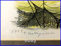 Tadashi Nakayama woodblock print 15 x 7inches signed in pencil 30/30 1957