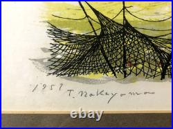 Tadashi Nakayama woodblock print 15 x 7inches signed in pencil 30/30 1957