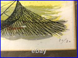 Tadashi Nakayama woodblock print 15 x 7inches signed in pencil 30/30 1957