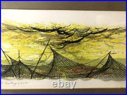 Tadashi Nakayama woodblock print 15 x 7inches signed in pencil 30/30 1957