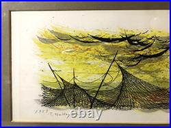 Tadashi Nakayama woodblock print 15 x 7inches signed in pencil 30/30 1957