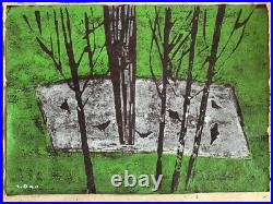 Tadashige Ono TORI BIRDS Woodblock Print