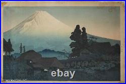 Takahashi Hiroaki Shotei Japanese Woodblock Mt. Fuji from Mizukubo 1936
