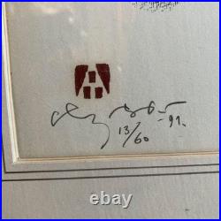 Takehiko Hirocho Snowy Tamugimata Woodblock Print Framed Signed Edition 13/60 Takehiko Hirocho Snowy Tamugimata Woodblock Print Framed Signed Edition 13/60