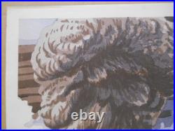 Takeji Asano Mt. Aso Volcano Hand-colored Woodblock print Circa 1965 Signed