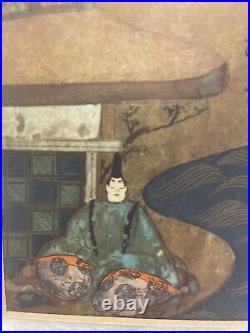 Tawaraya Sotatsu Original Woodblock Print Tales of Ise Masuda Family 17th c