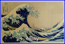 The great wave off kanagawa authentic japanese woodblock print by Hokusai